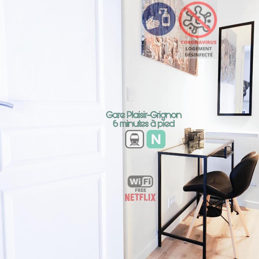 Detente & Jardin By Beds4Wanderlust - Charmant T2 Avec Jardin - Gare Plaisir-Grignon, Versailles 20Km Εξωτερικό φωτογραφία
