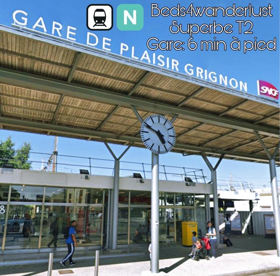 Detente & Jardin By Beds4Wanderlust - Charmant T2 Avec Jardin - Gare Plaisir-Grignon, Versailles 20Km Εξωτερικό φωτογραφία